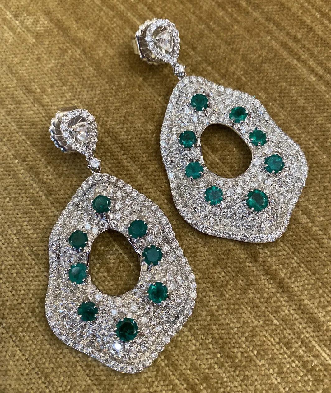 large emerald drop earrings