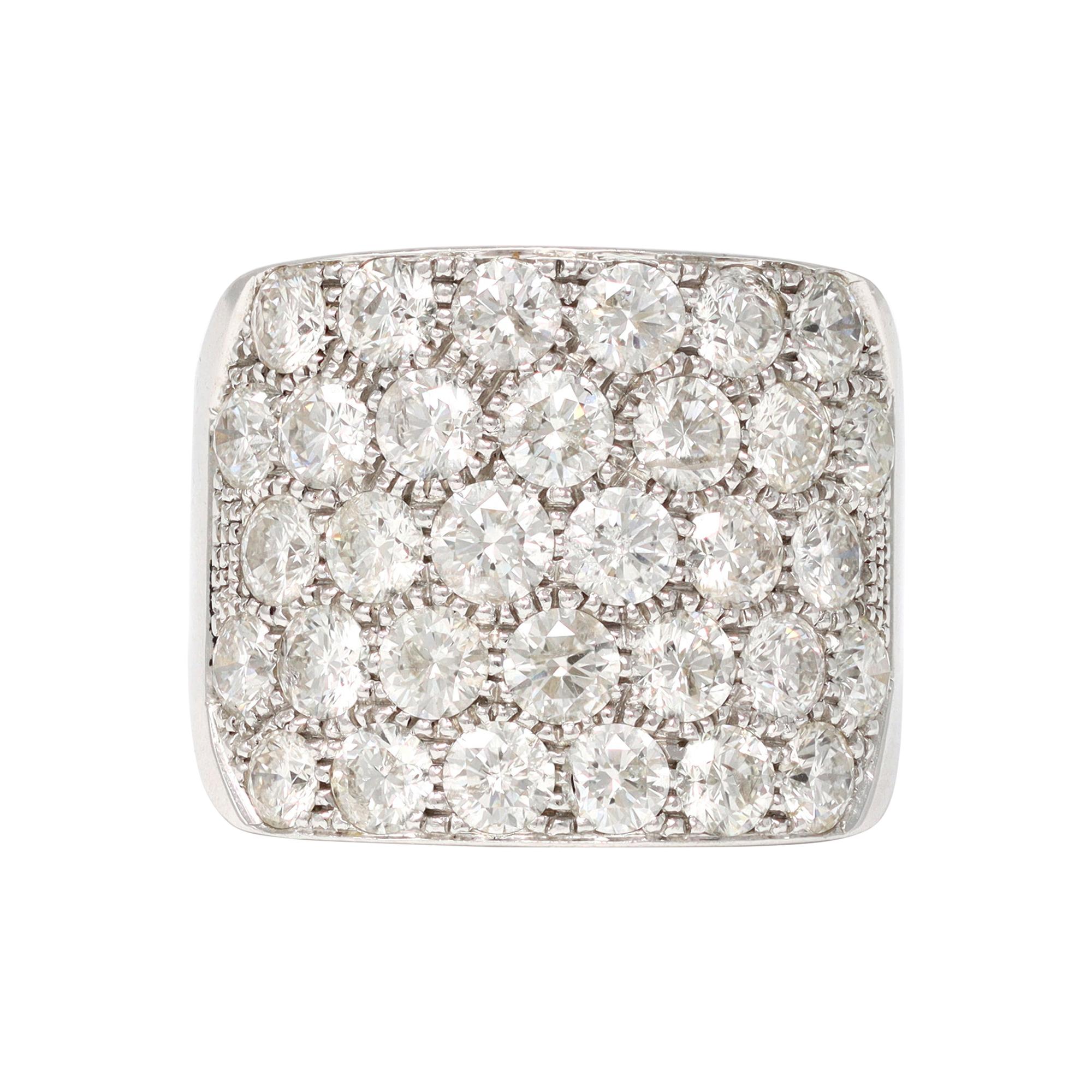 Large Pavé Diamond Cocktail Band Ring in 14k