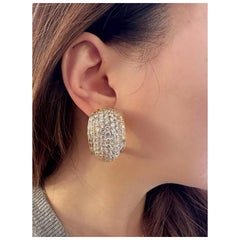 Large Pave Diamond Half Hoop Earrings 22 carat total weight in 18k Yellow Gold Large Pave Diamond Half Hoop Earrings 22 carat total weight in 18k Yellow Gold