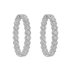 Large Pavé Diamond Hoop Earrings '8.65ct tw'