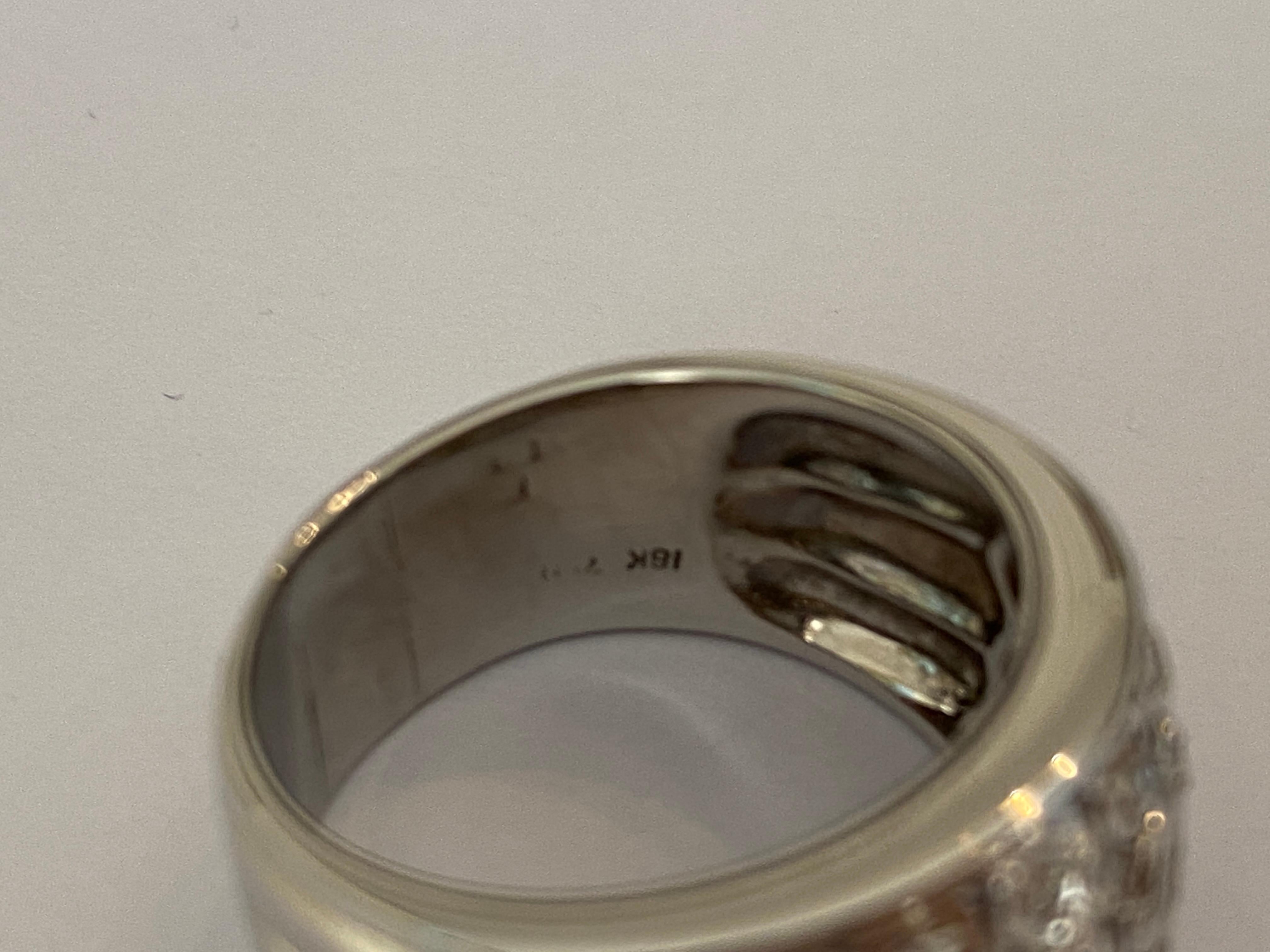 Großer Pave-Diamantring für Damen 1,30 Karat  Bandband 18 kt Weißgold 4