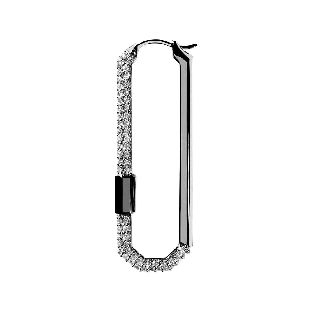 Small Lock 18K Gold Diamond Single Earring main image 1