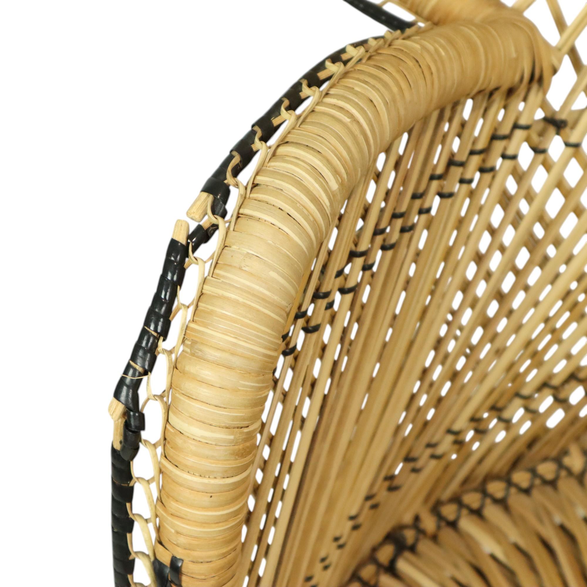Großer Pfau Stuhl Rattan Emanuelle Stuhl XL Boho Style 149cm im Angebot 5