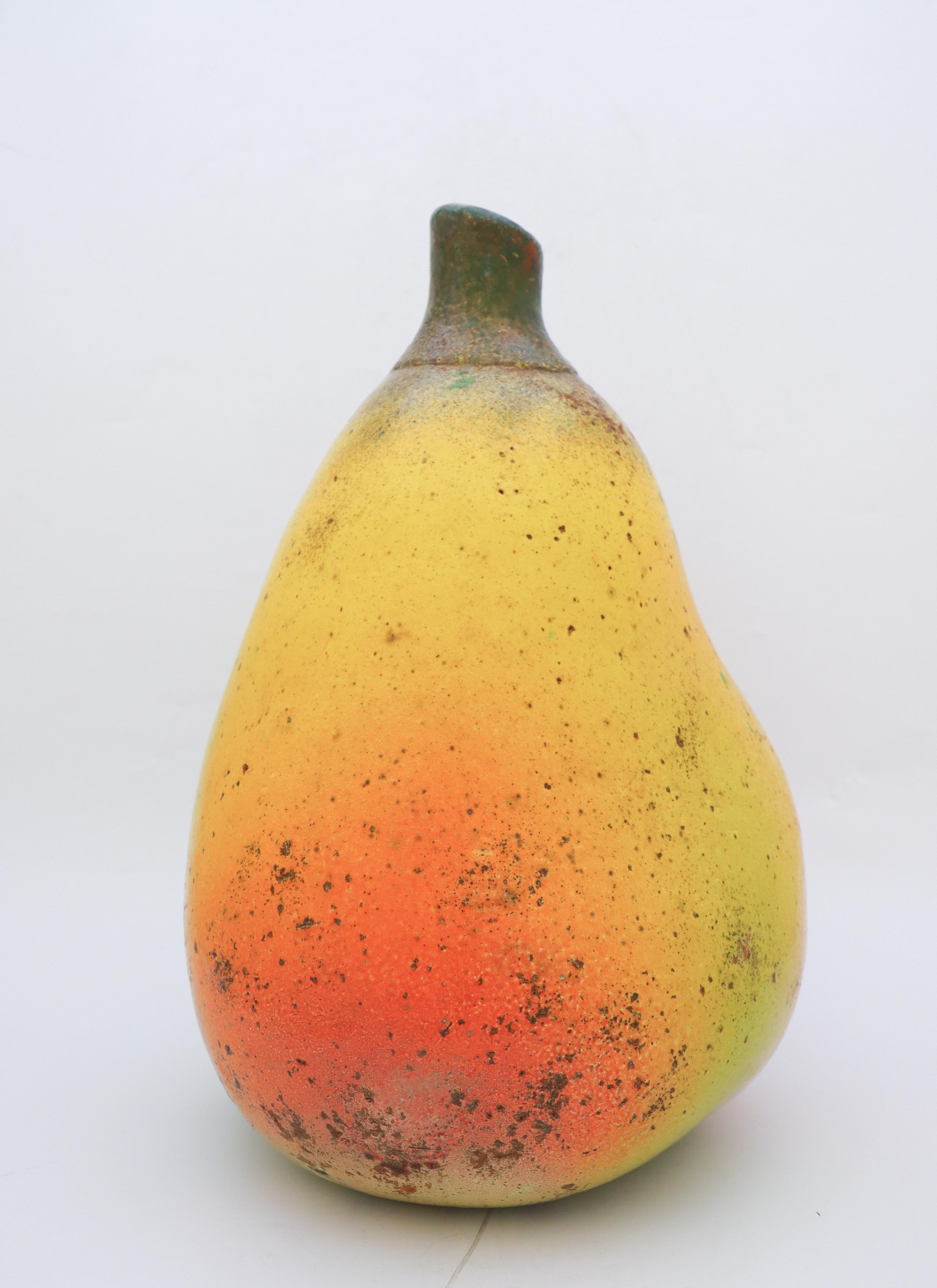 French Large Pear Sculpture, Ceramics by Hans Hedberg, Biot, France Scandinavian Modern