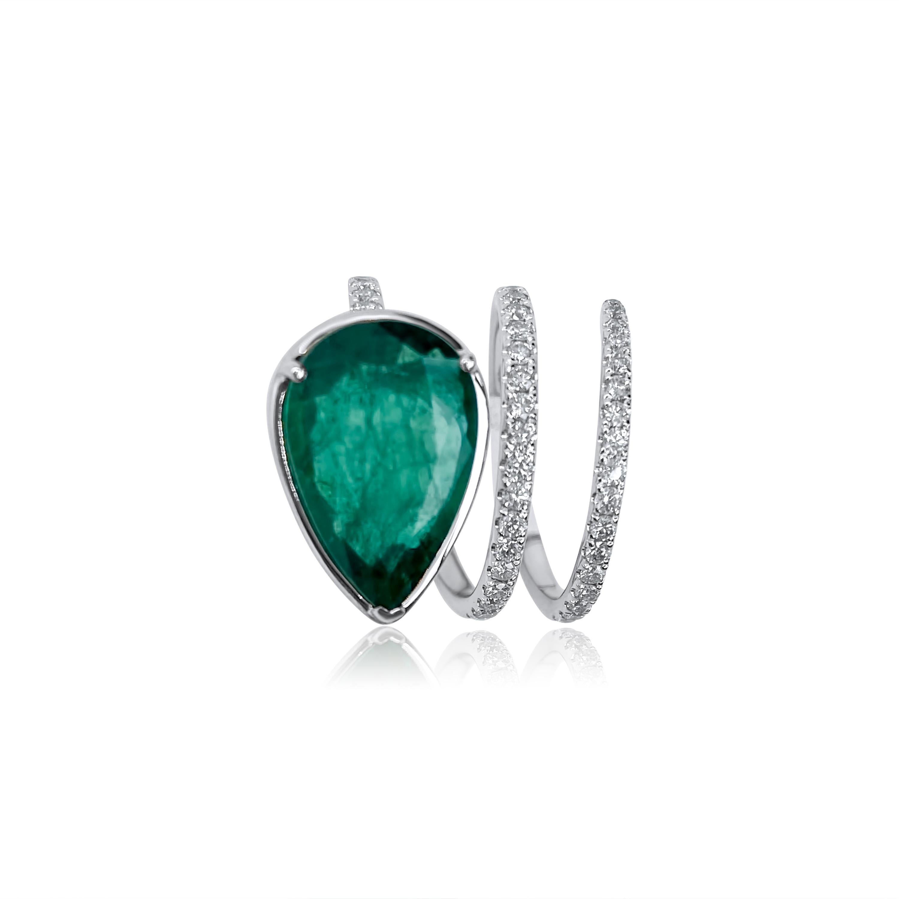 Make a statement with this significant pear shaped emerald