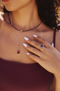 Large Pear-Shaped Garnet Ring