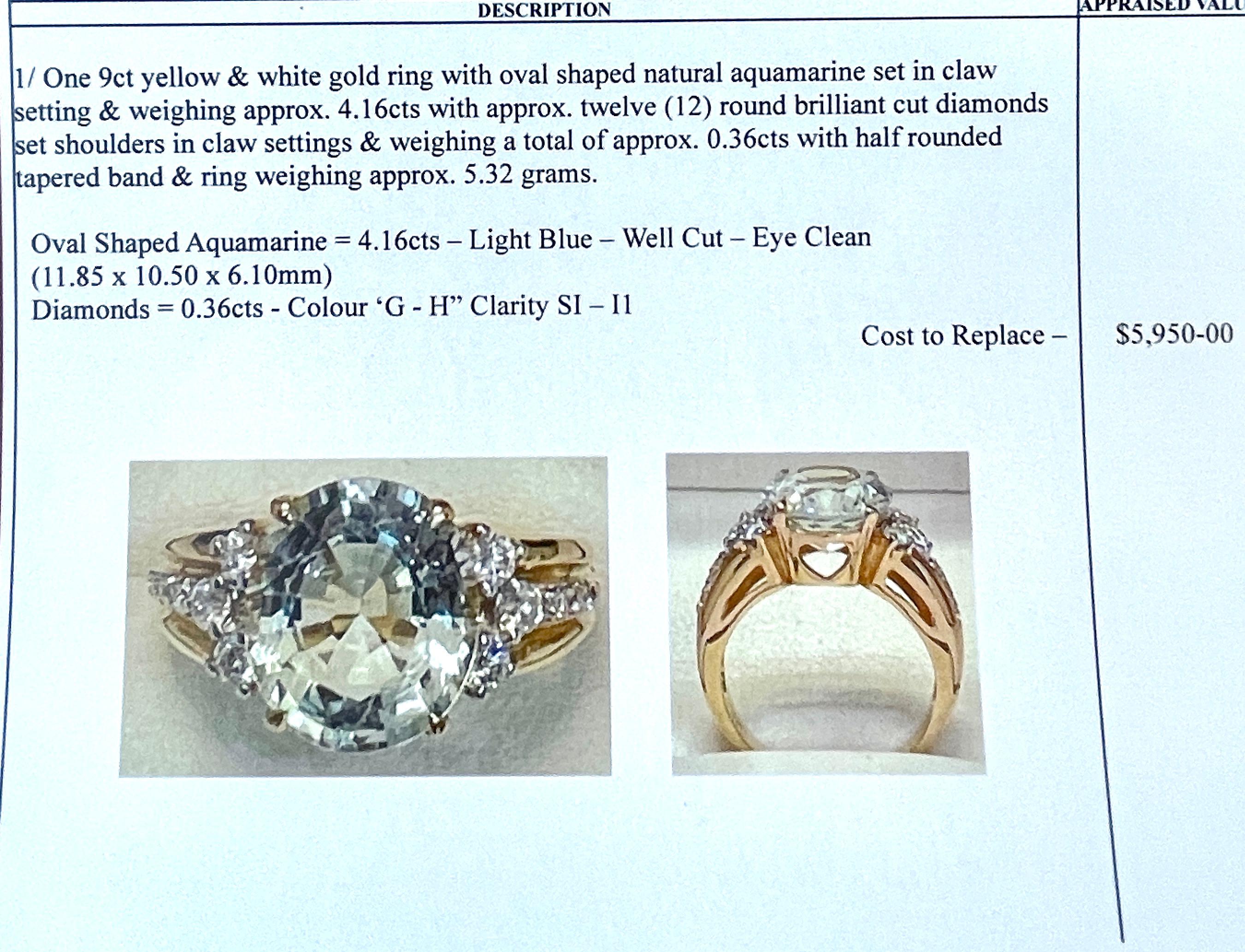Großes birnenförmiges hellblaues natürliches Aquamarin-Diamant-Kleid-Ring Valuation (Tropfenschliff) im Angebot