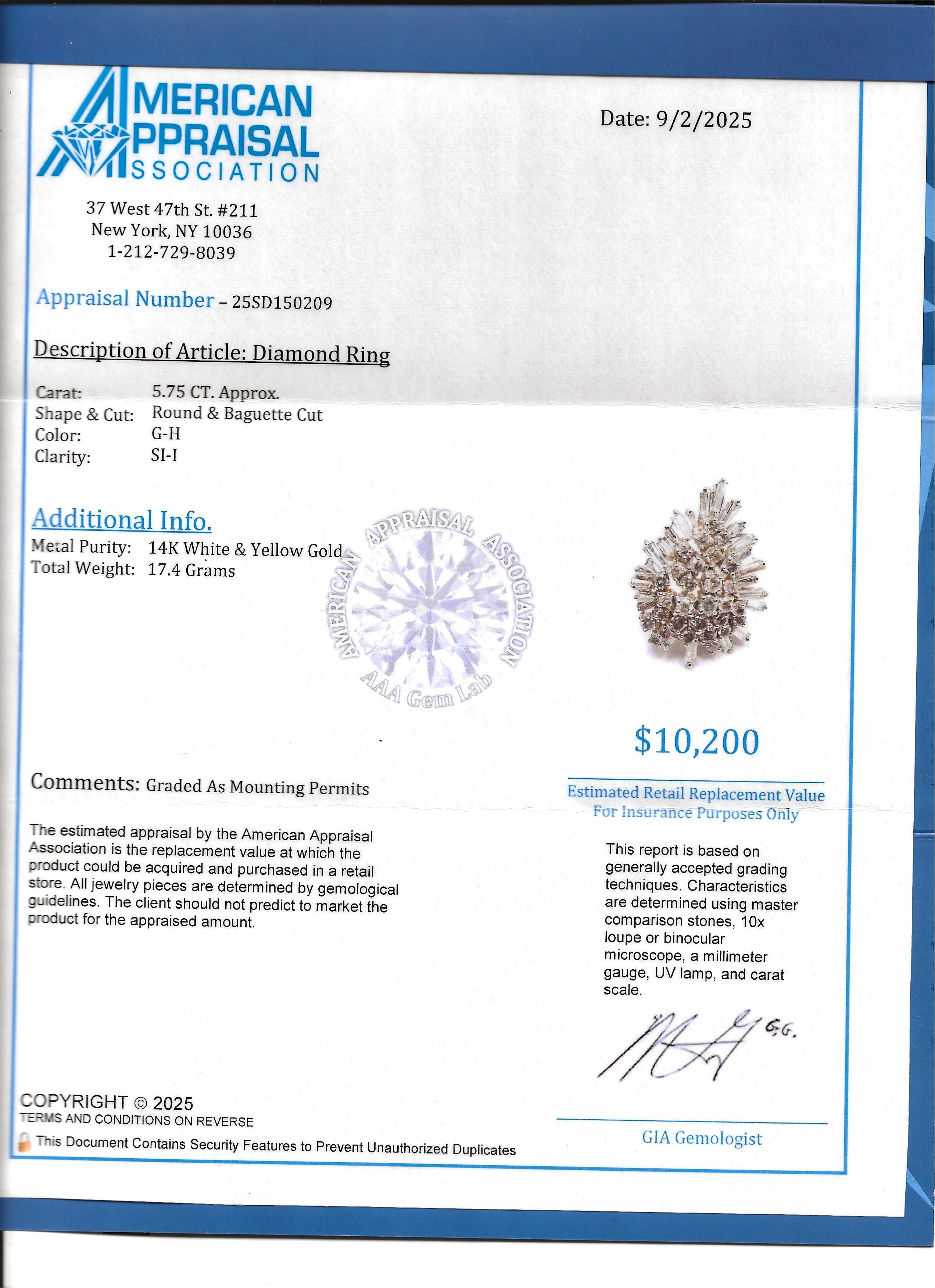 Großer birnenförmiger Multi-Diamant-Cluster-Cocktailring aus zweifarbigem 14 Karat Gold im Angebot 5