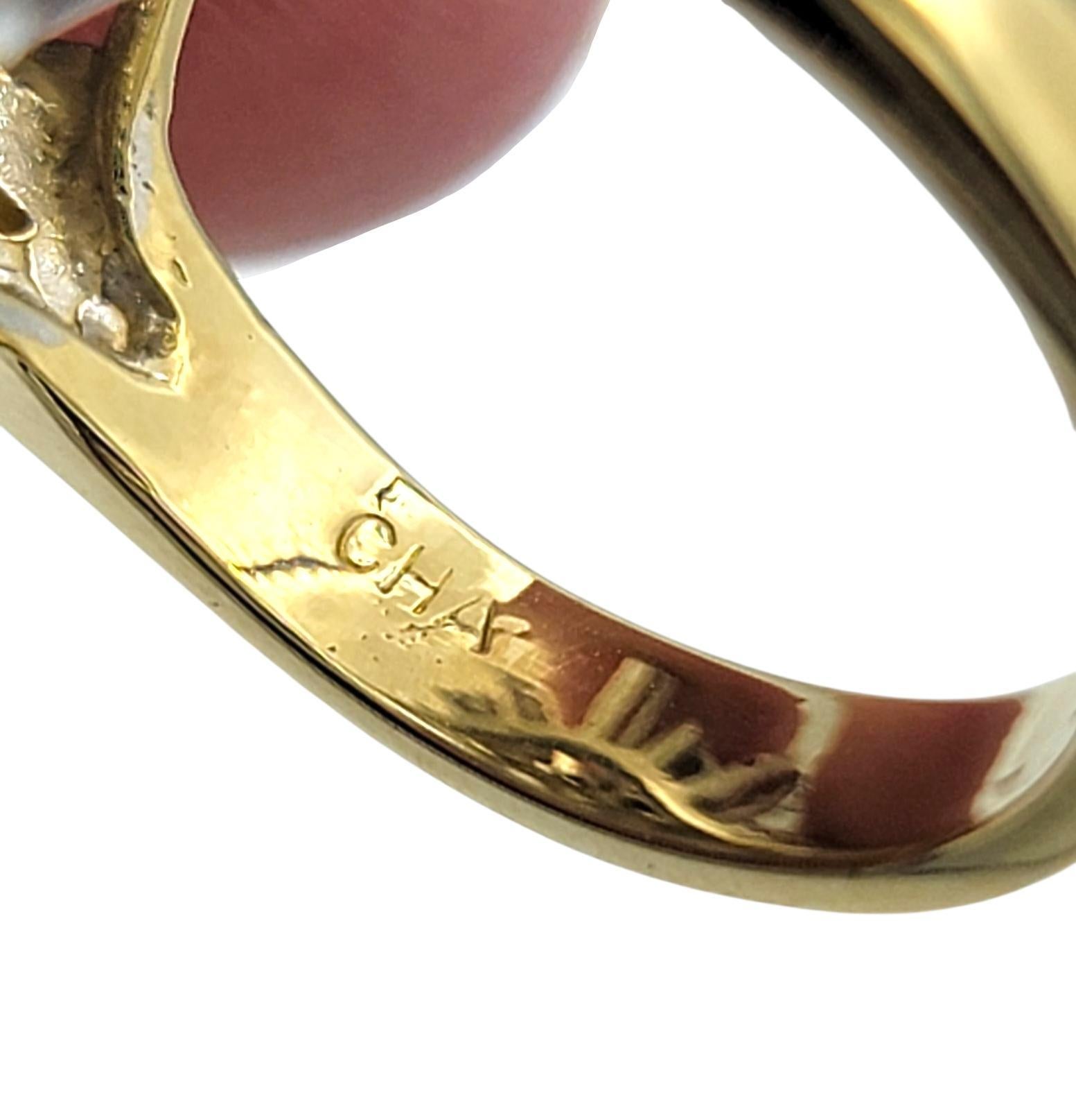 Großer birnenförmiger Multi-Diamant-Cluster-Cocktailring aus zweifarbigem 14 Karat Gold im Zustand „Gut“ im Angebot in Scottsdale, AZ