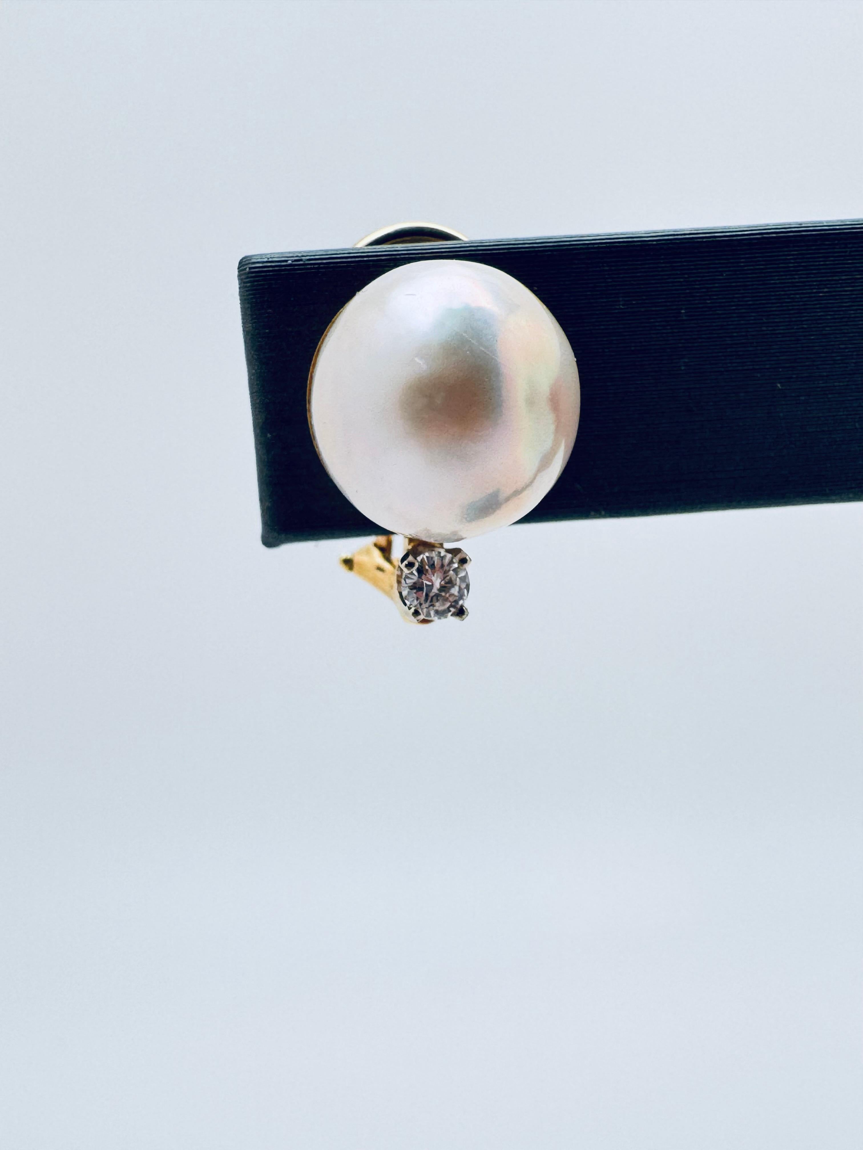 Art Déco Orecchini grandi con perle e diamanti in vendita