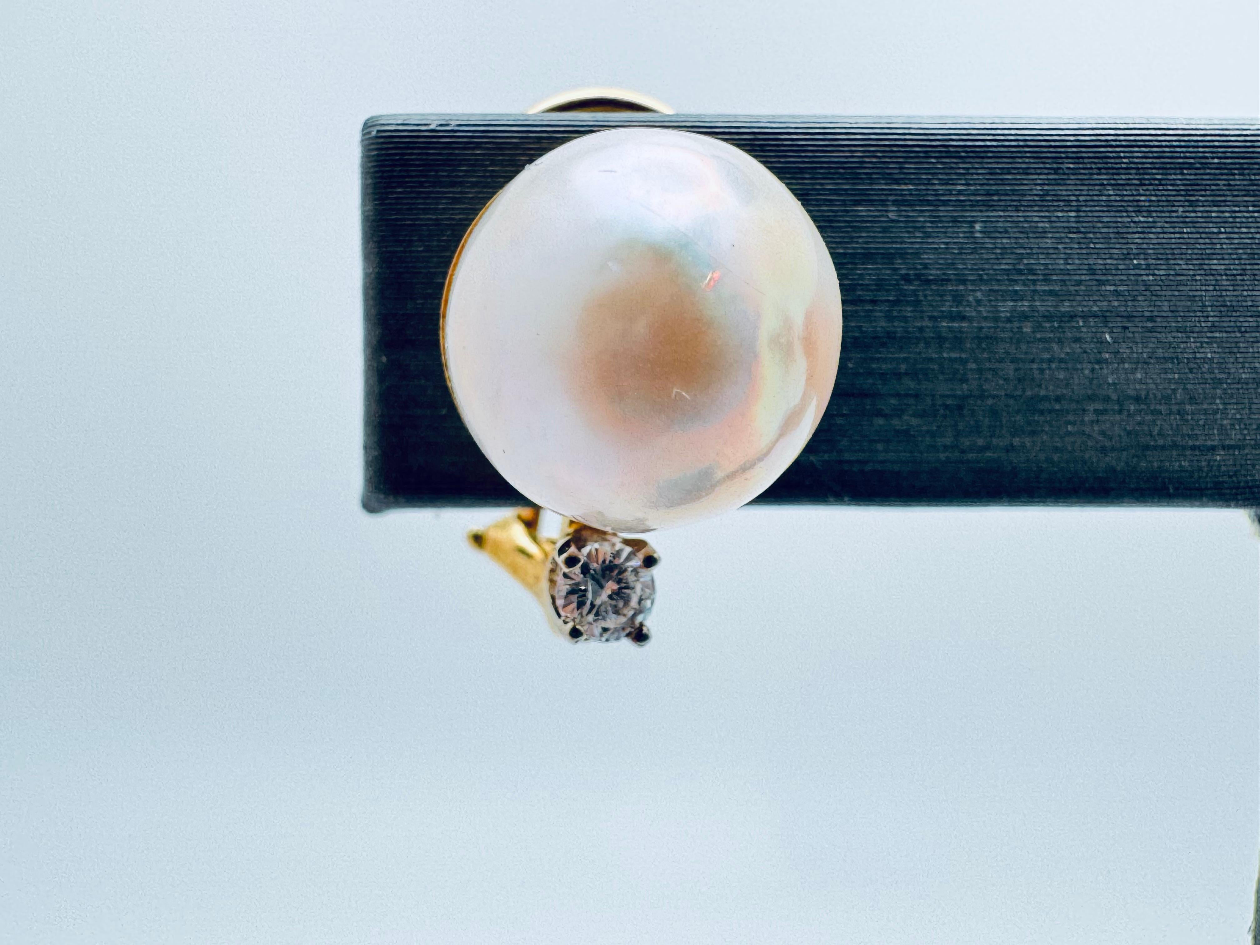 Orecchini grandi con perle e diamanti In condizioni buone in vendita a Palm Desert, CA