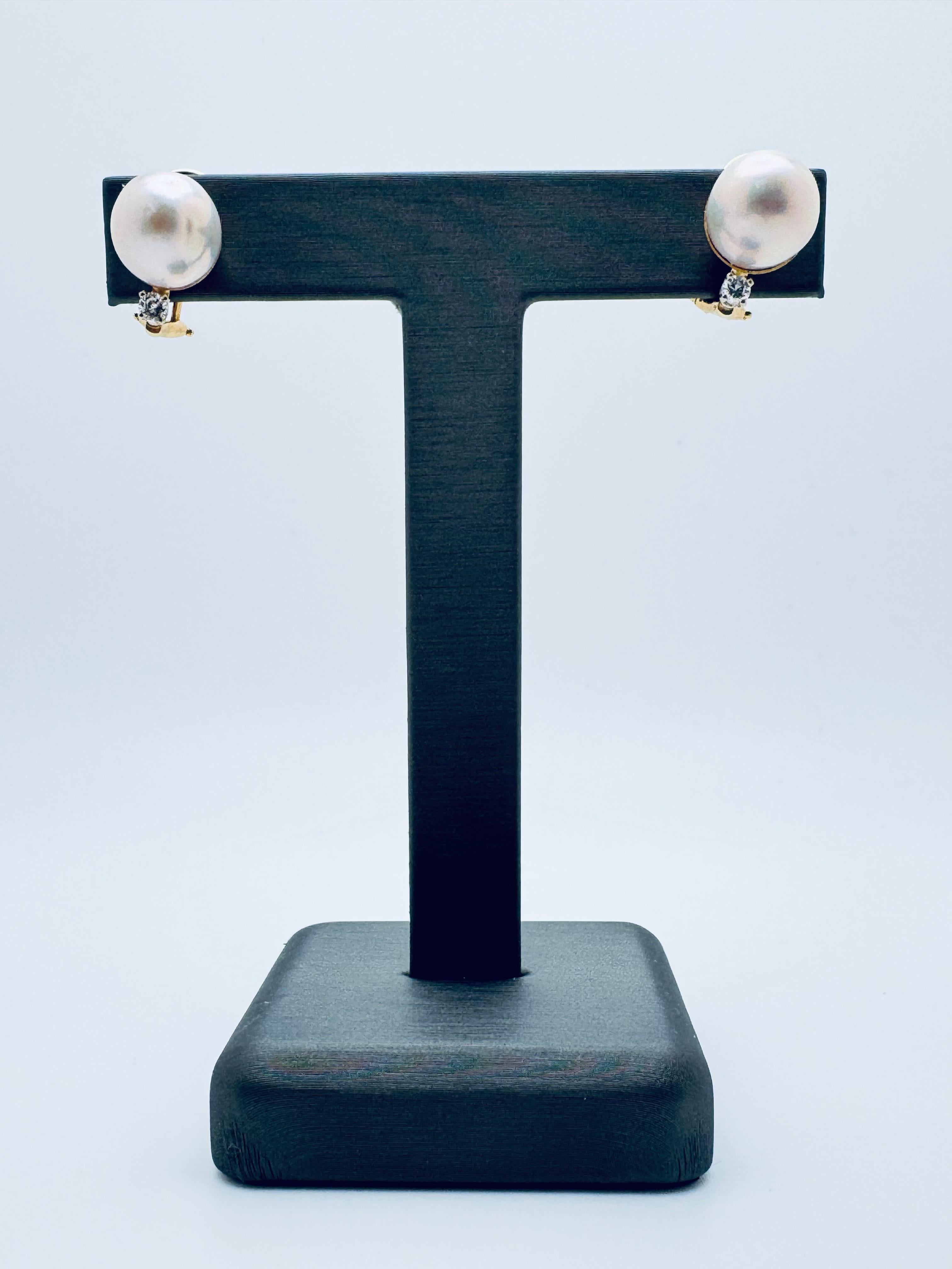 Orecchini grandi con perle e diamanti in vendita 2