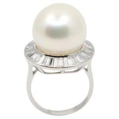 Large Pearl Diamond Cocktail Ring