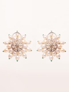 Large Pearl Supernova Earrings in 18kt Gold
