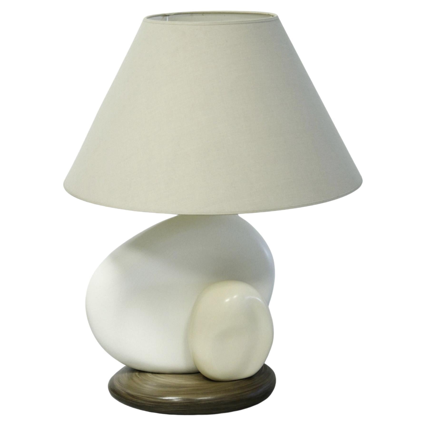 Large "pebble" ceramic lamp by François Chatain, France 1980s For Sale