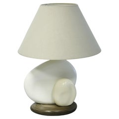 Large "pebble" ceramic lamp by François Chatain, France 1980s