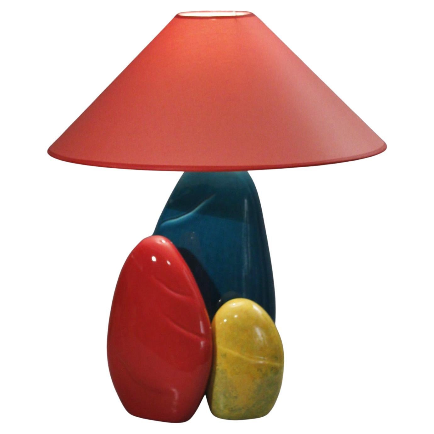 Große Keramik-Tischlampe aus Kieselstein von François Chatain, Frankreich 1990er Jahre im Angebot