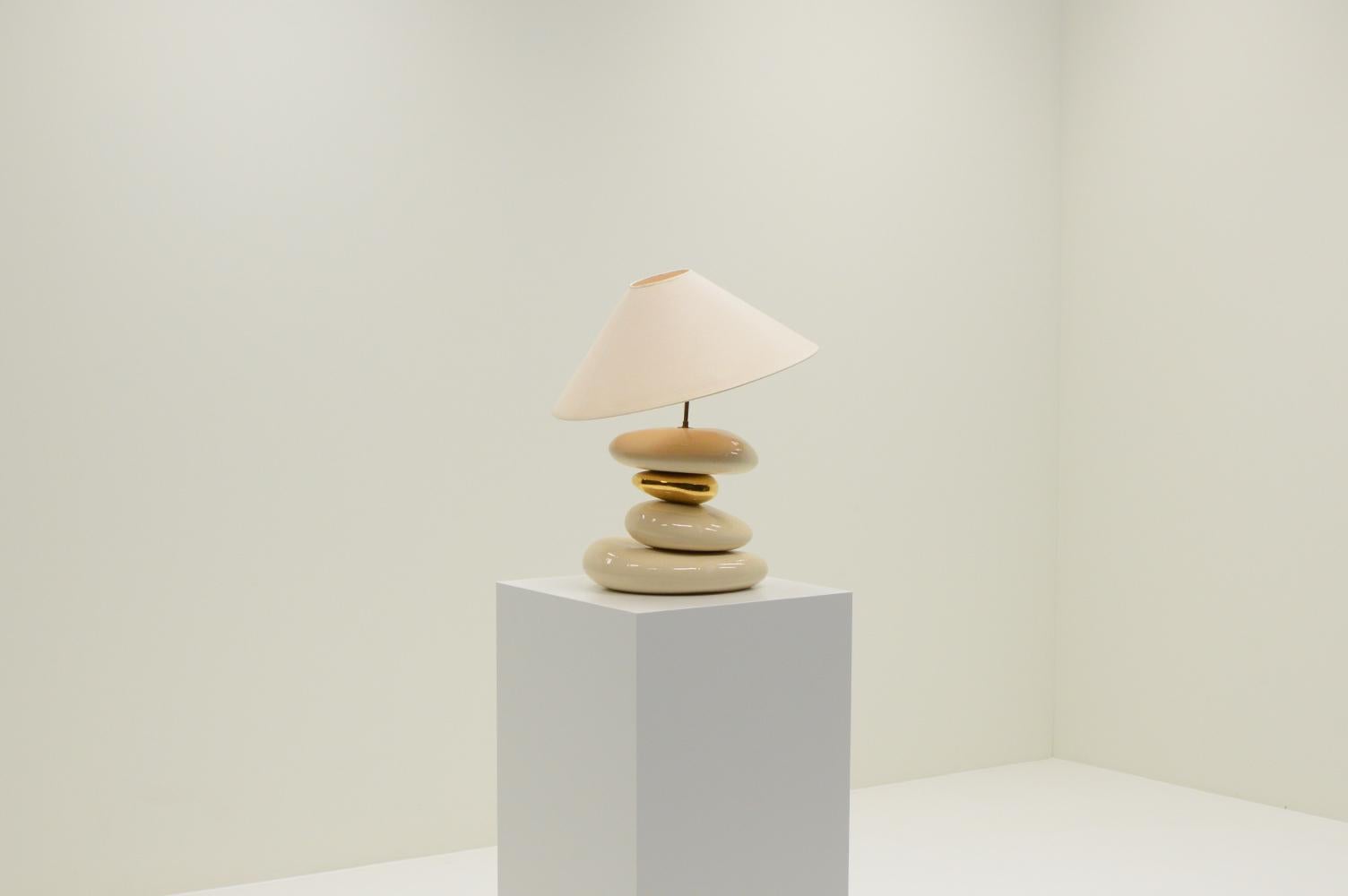 Post-Modern Large Pebble table lamp by François Chatain, 1980s France. For Sale