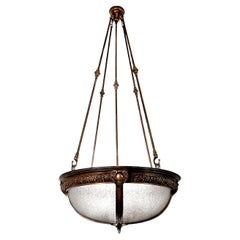 Large Pebbled Glass Theater Dome Light