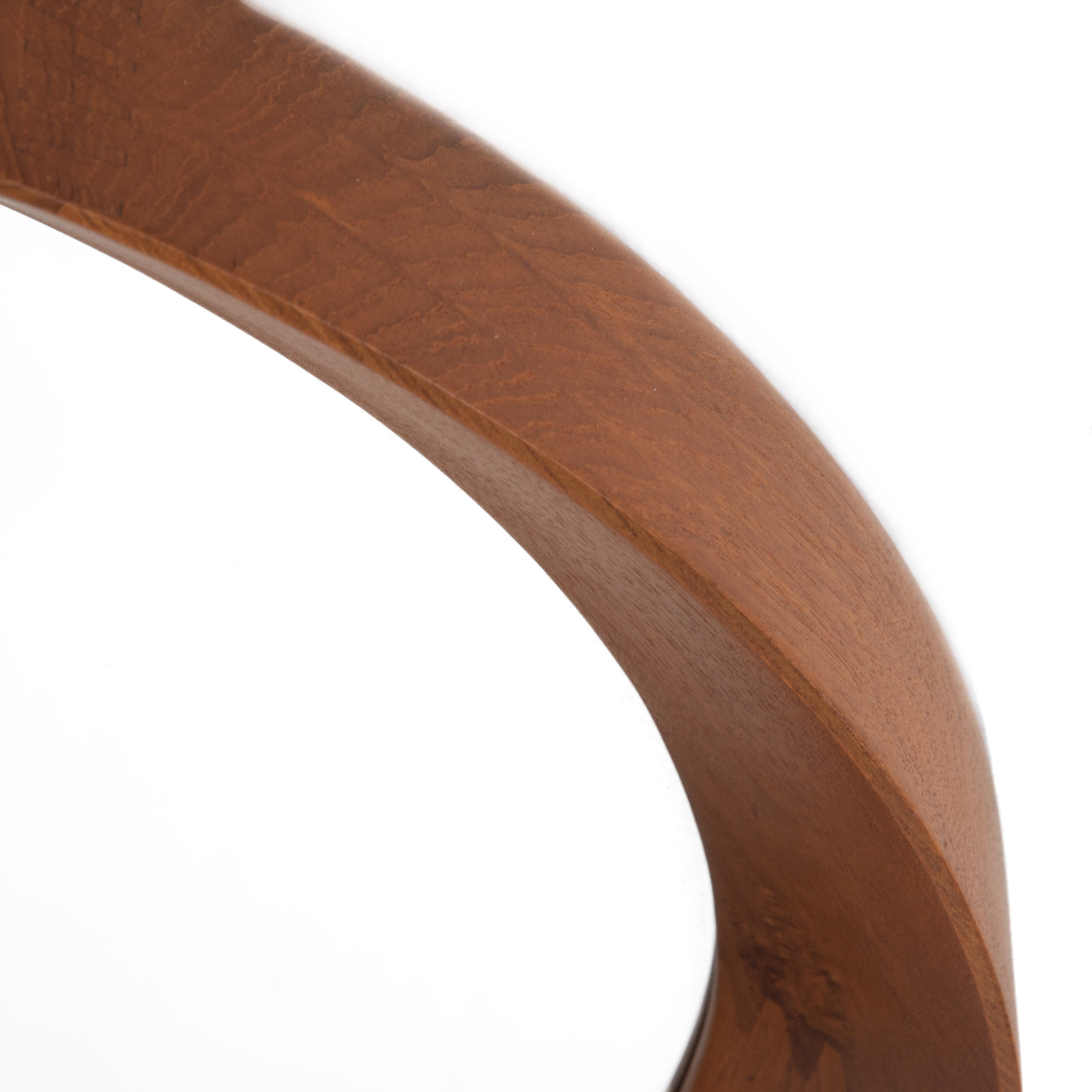 Grand miroir rond en teck massif danois Pedersen & Hansen Vibi J. Finger Joints en vente 1