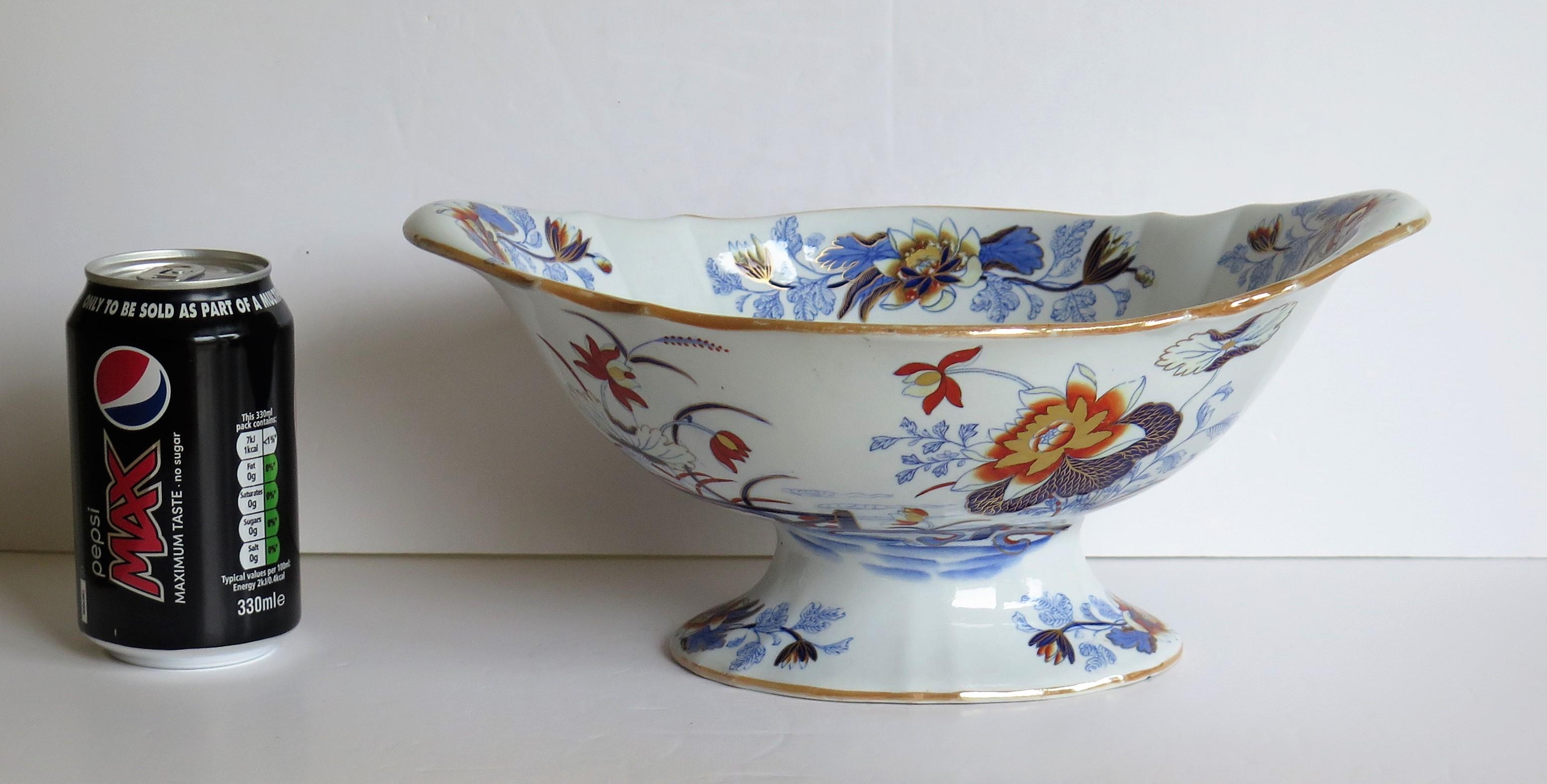 Gran centro de mesa con cuenco de pedestal de Wedgwood Stone China Ptn 1156, hacia 1840 en venta 11