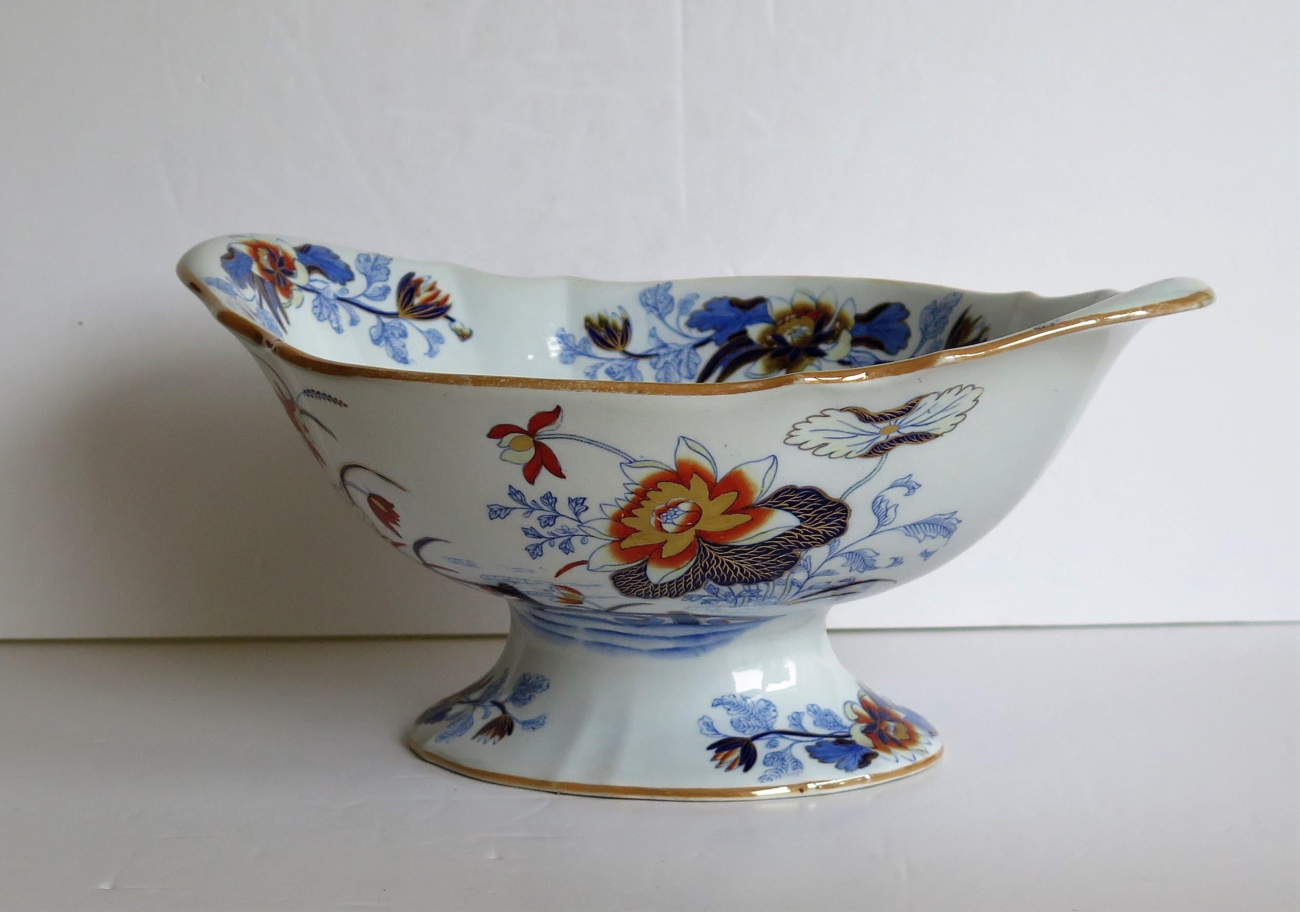 Gran centro de mesa con cuenco de pedestal de Wedgwood Stone China Ptn 1156, hacia 1840 siglo XIX en venta
