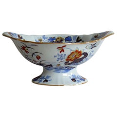 Grande ciotola con piedistallo Wedgwood, centrotavola Stone China Ptn 1156, circa 1840