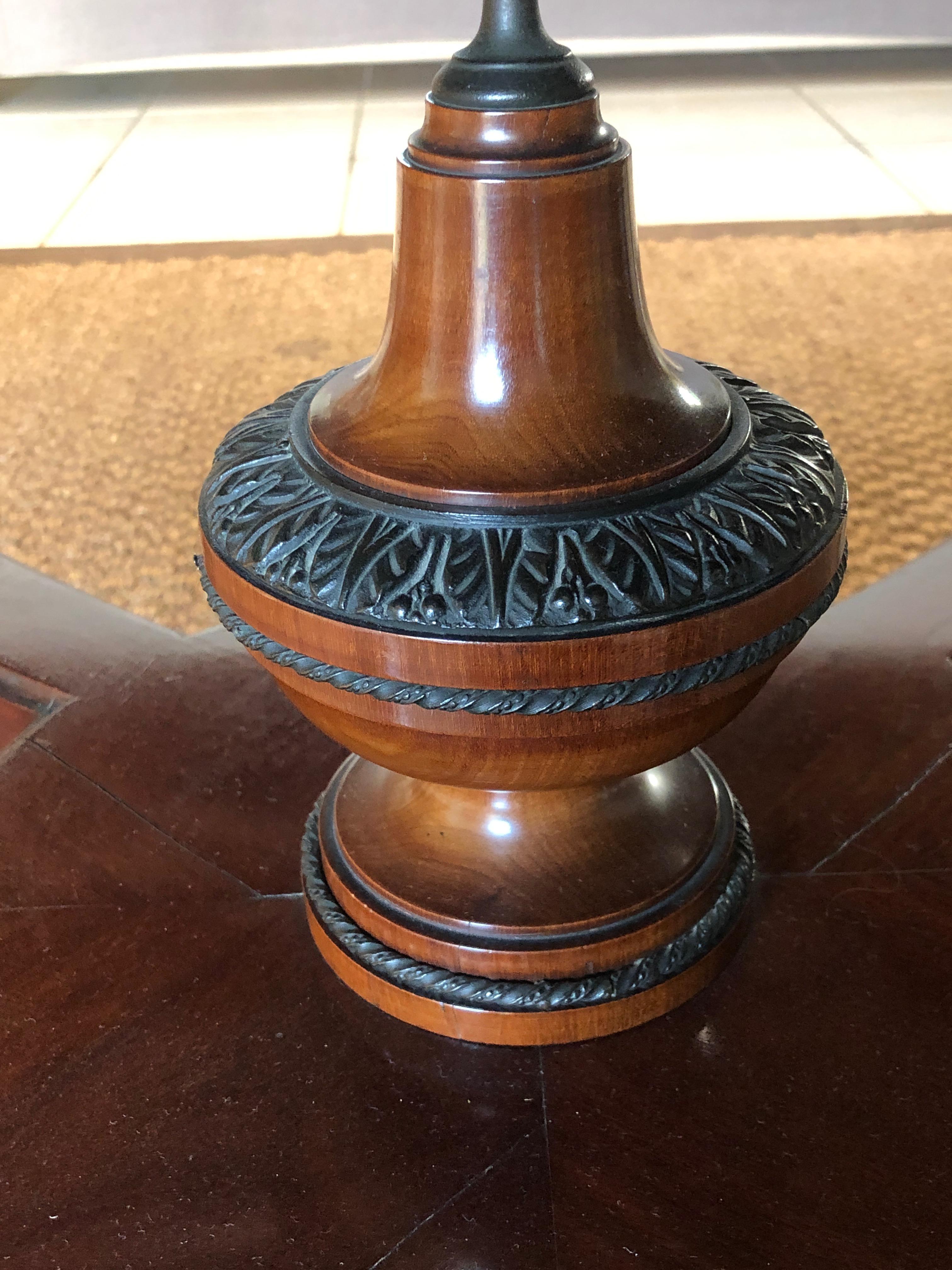 Large Pedestal Extending able with Central Leg in Wood, Brass and Bronze For Sale 13