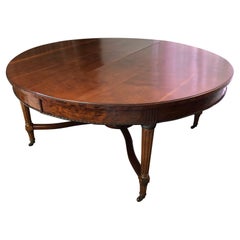 Large Pedestal Extending able with Central Leg in Wood, Brass and Bronze