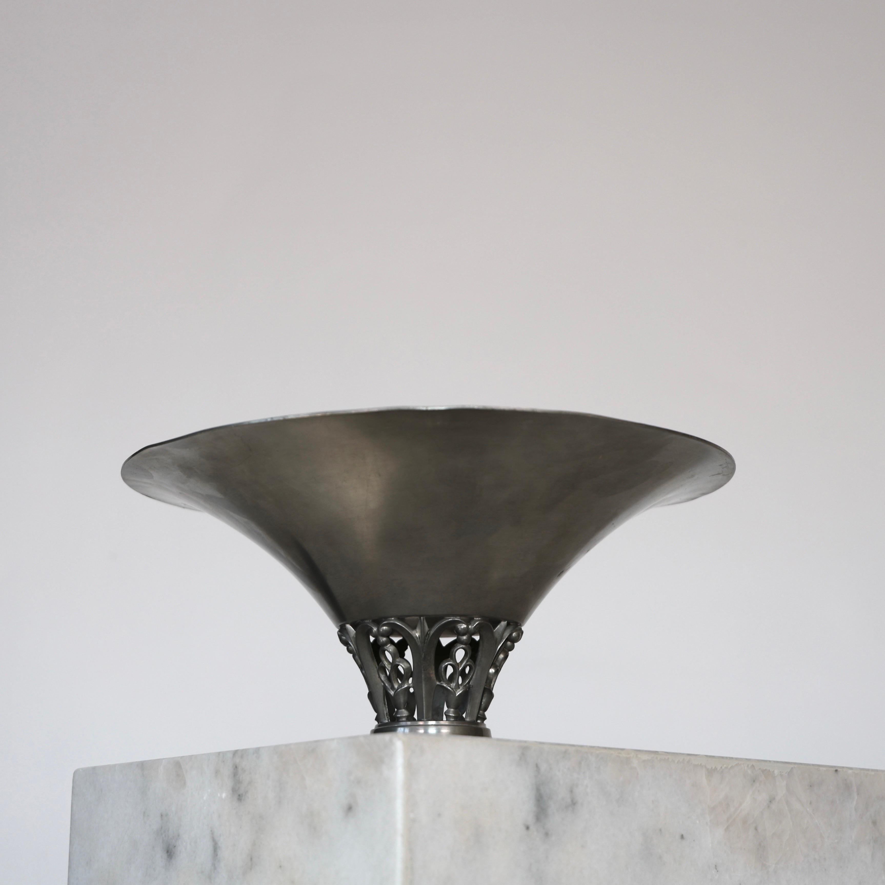 Art Deco Large Pedestal Pewter Bowl by Just Andersen, 1920s, Denmark For Sale