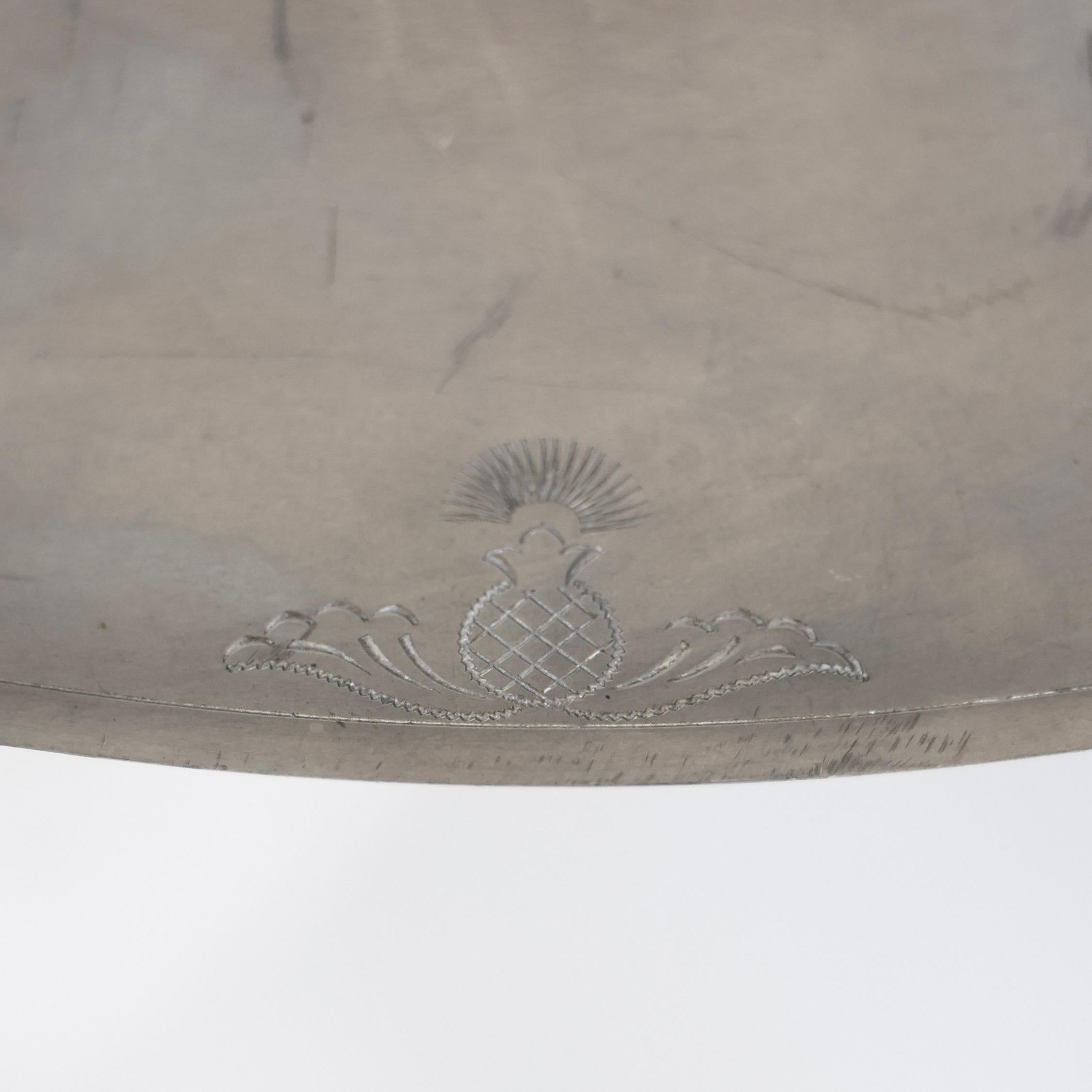 Large Pedestal Pewter Bowl by Just Andersen, 1920s, Denmark For Sale 1
