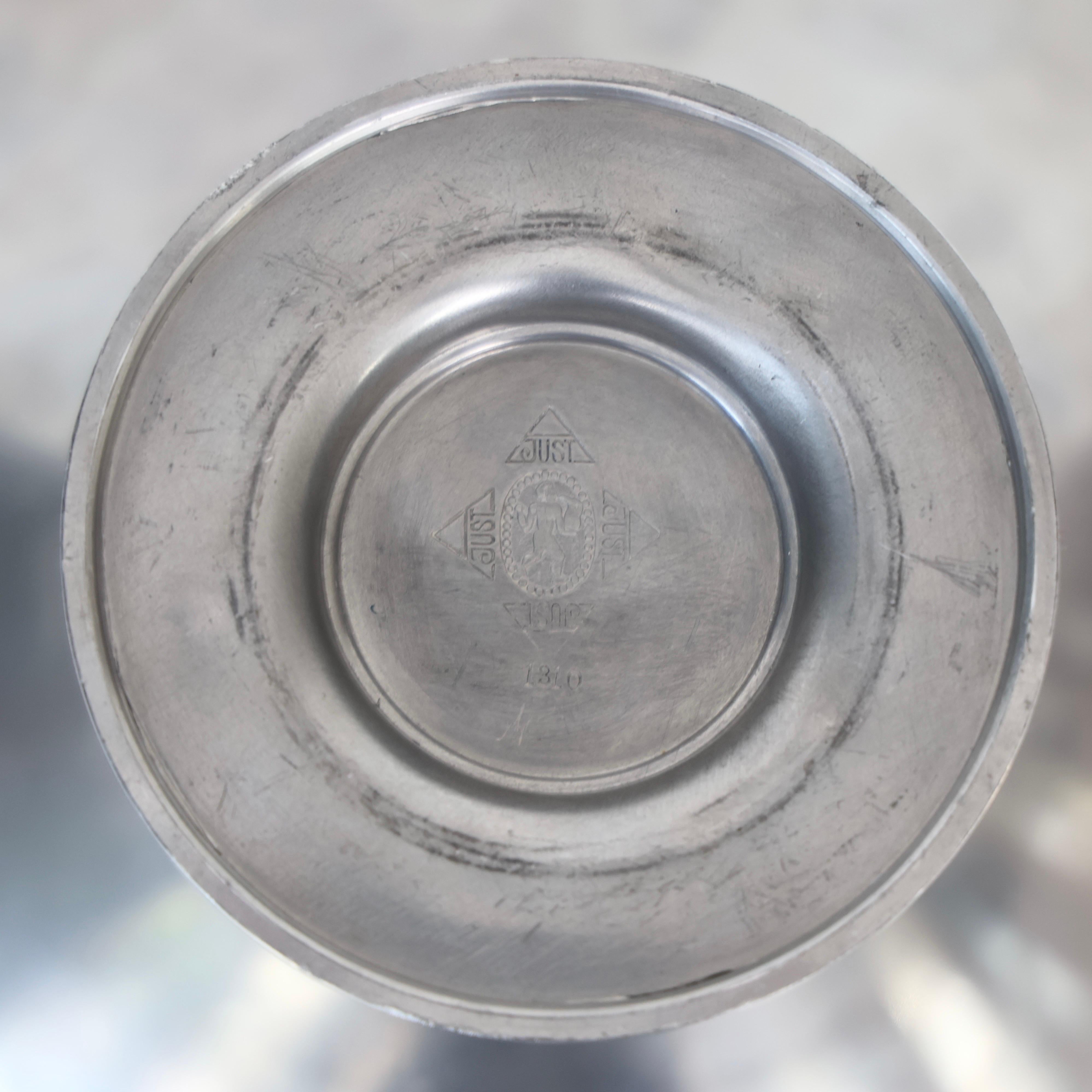 Large Pedestal Pewter Bowl by Just Andersen, 1920s, Denmark For Sale 2