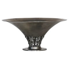 Large Pedestal Pewter Bowl by Just Andersen, 1920s, Denmark