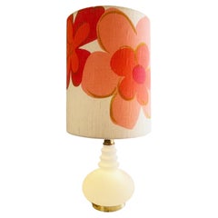 Large Peill & Putzler 1970s Floor Lamp White and Pink Floral Burst, Germany