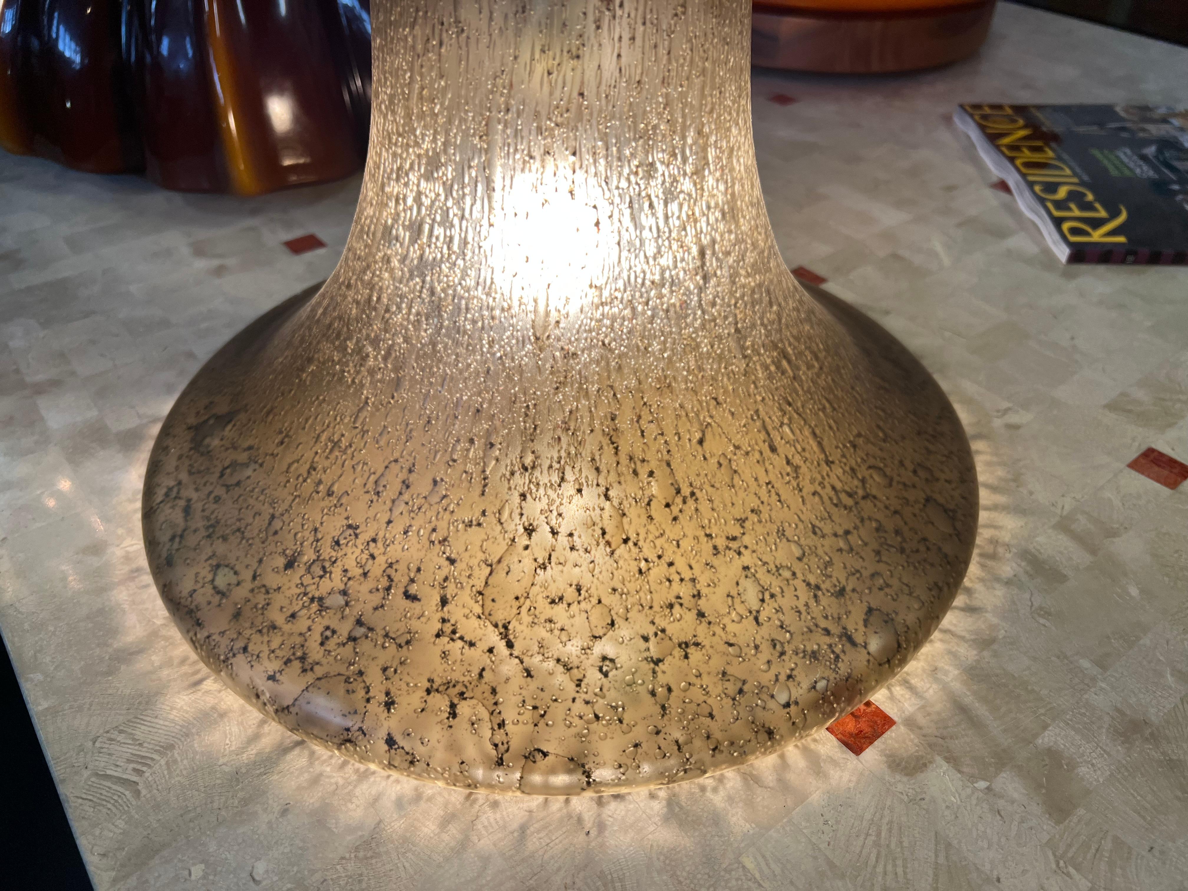 Large Peill & Putzler 1970s Murano Lava Glass Table Lamp In Good Condition For Sale In BUSSUM, NH