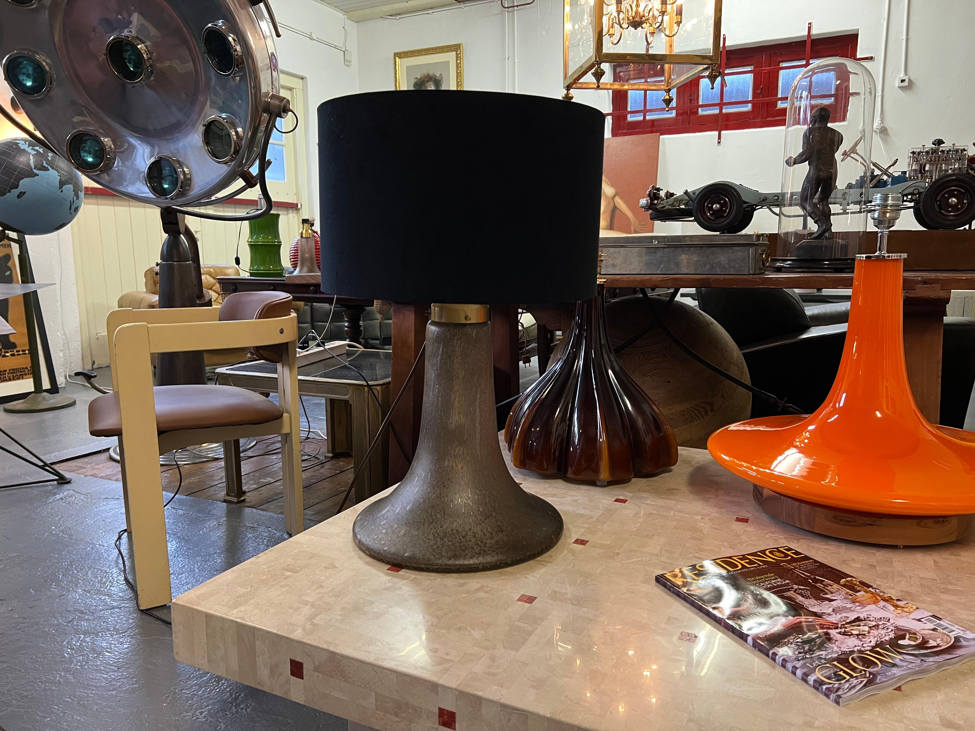 Late 20th Century Large Peill & Putzler 1970s Murano Lava Glass Table Lamp For Sale