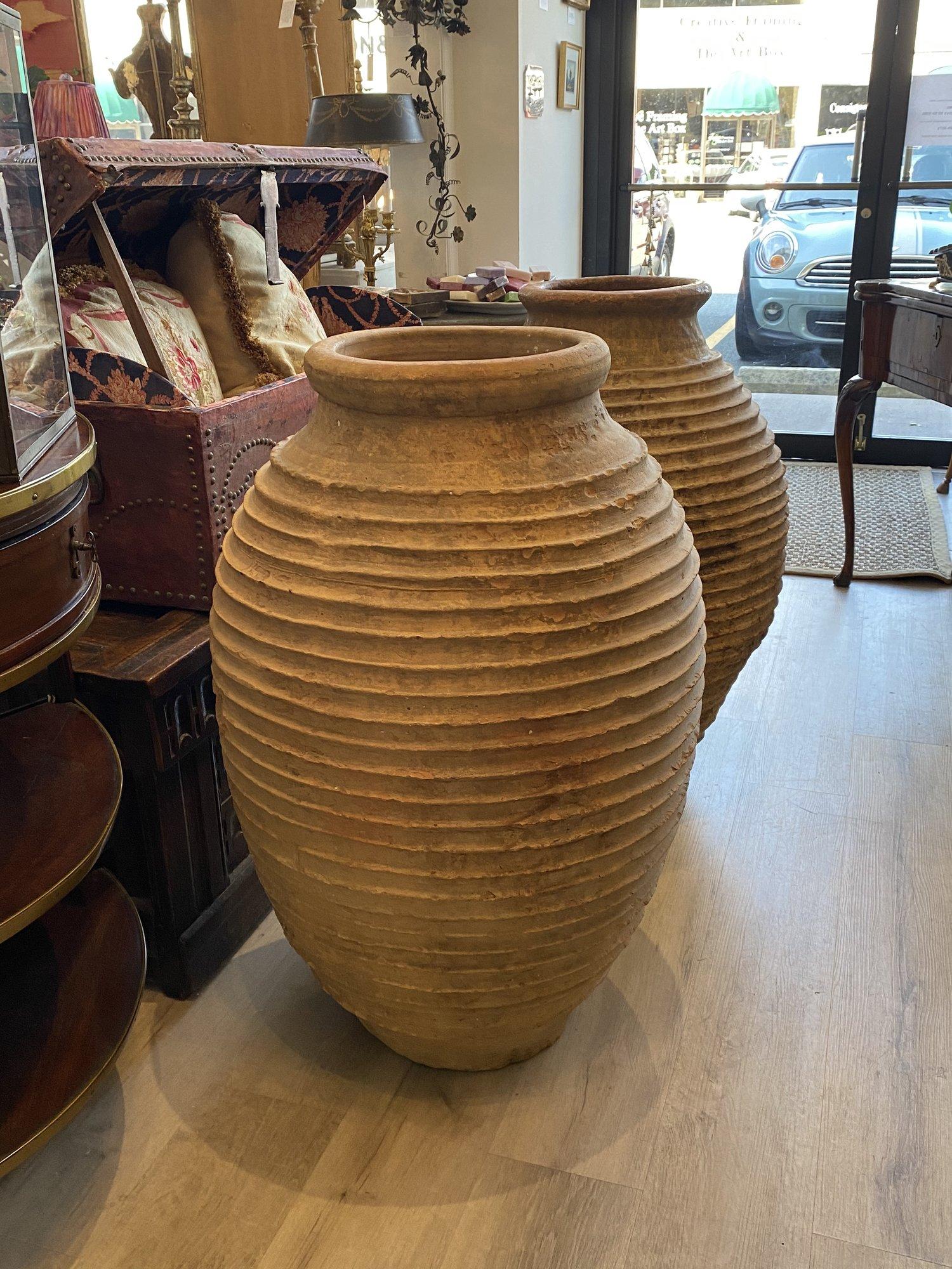 Clay Large Peloponnesian Olive Oil Jars, Planters, Early 19th Century