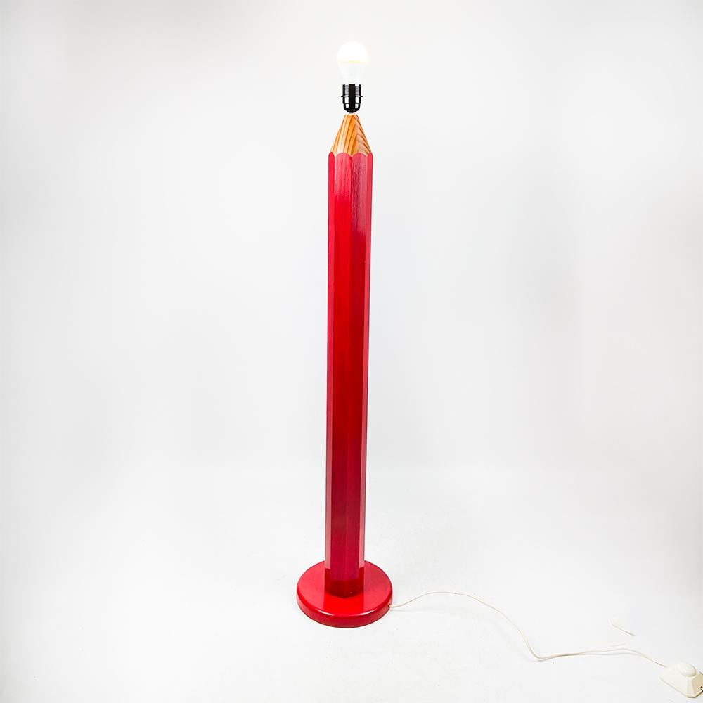 Large Pencil Lamp, 1980s In Good Condition For Sale In FERROL, ES