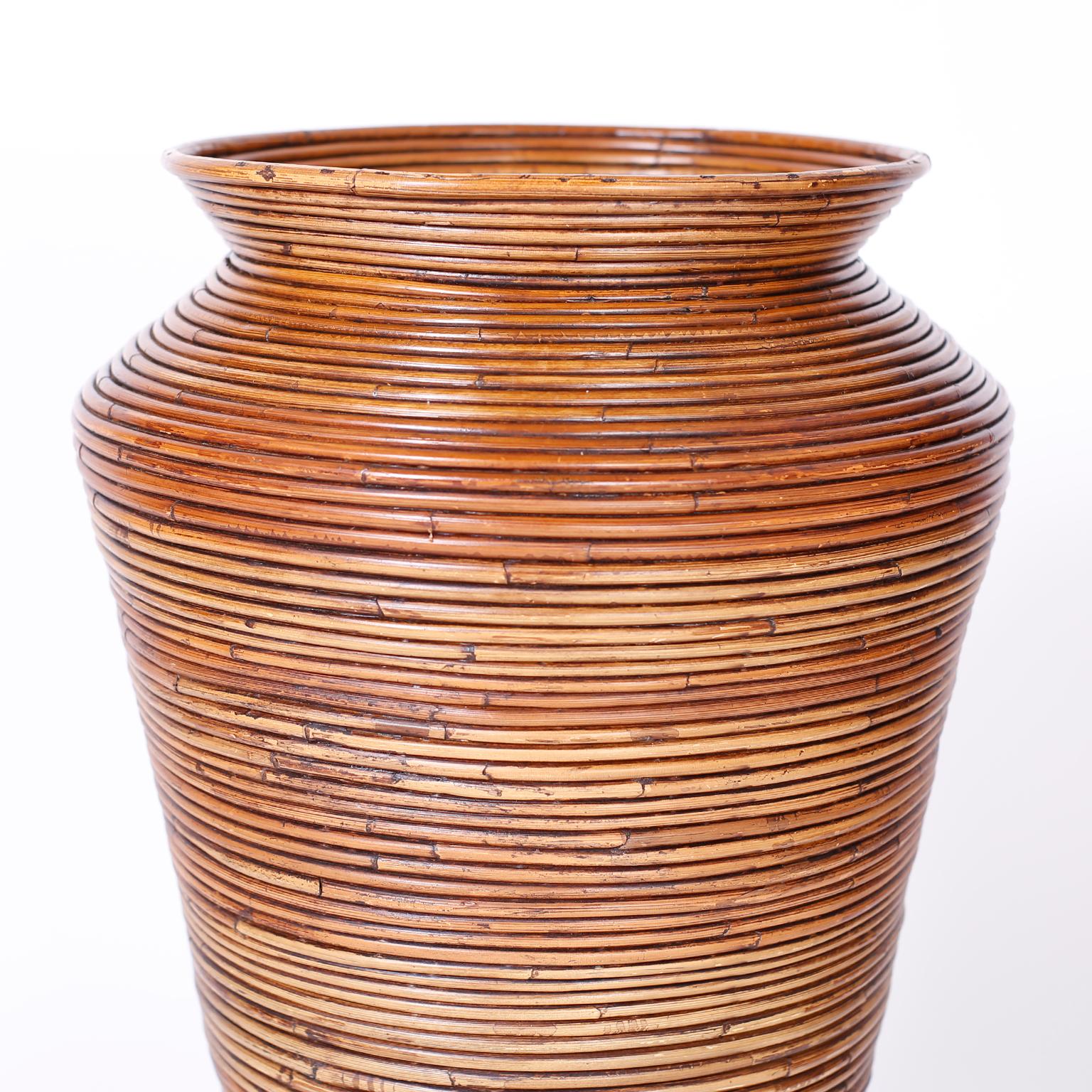 Mid-Century Modern Large Pencil Reed Vase