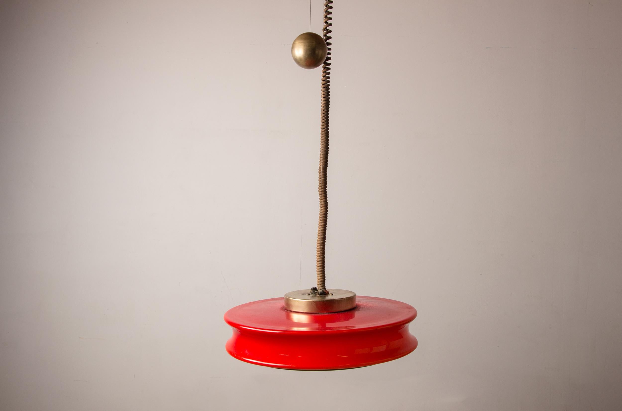 Grande lampe suspendue orientable en verre et laiton, modèle Orion, Schwarz Leuchten en vente 6