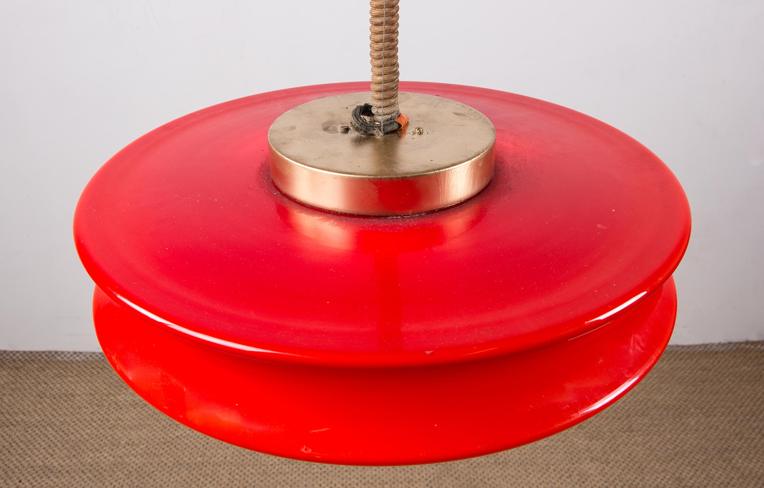 Grande lampe suspendue orientable en verre et laiton, modèle Orion, Schwarz Leuchten en vente 8