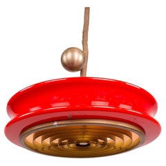 Grande lampe suspendue orientable en verre et laiton, modèle Orion, Schwarz Leuchten