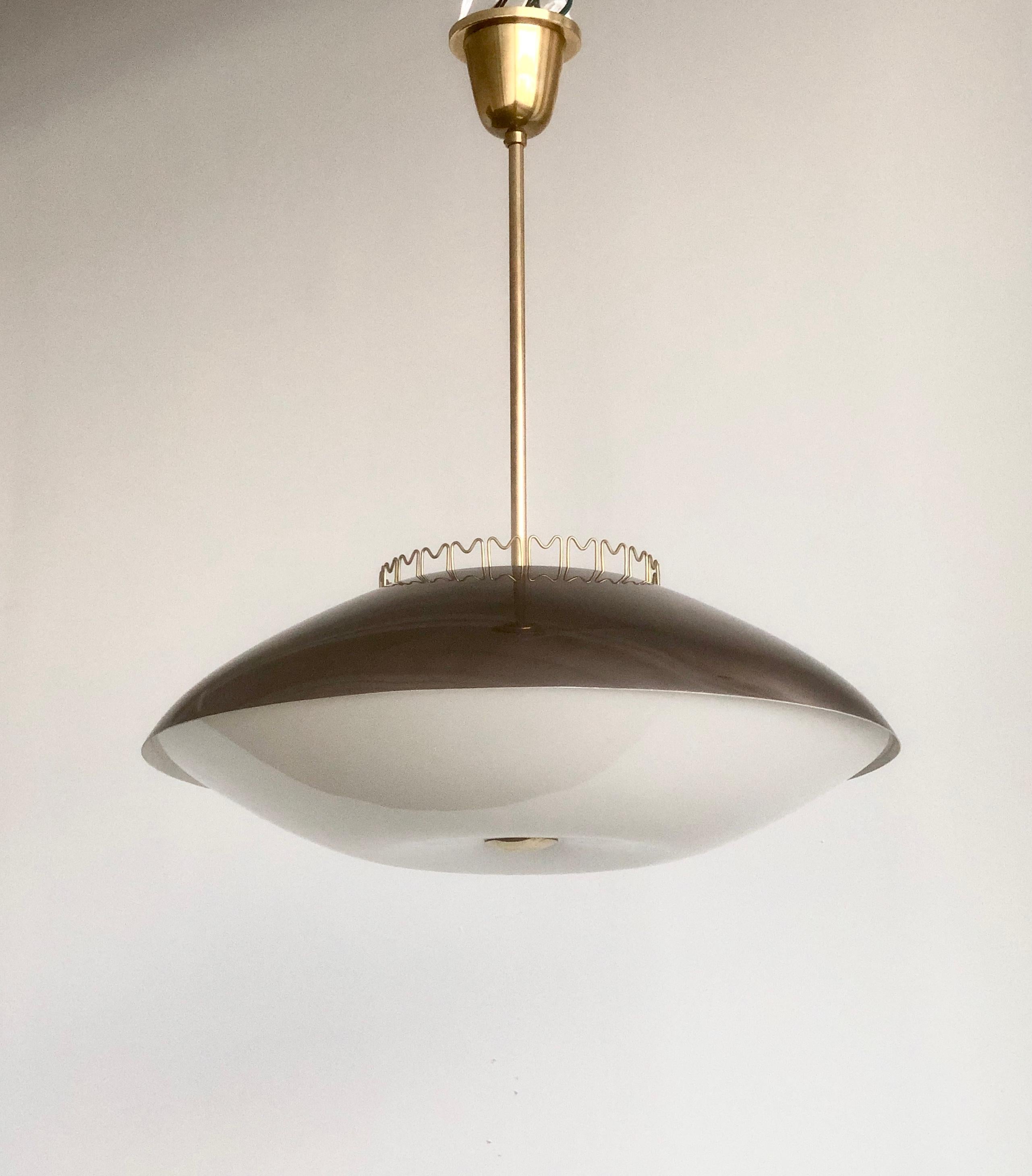 Large lighting pendant designed by Lisa Johansson-Pape (1907- 1989) for Orno Oy, Finland. Circa 1950th. Stamped 