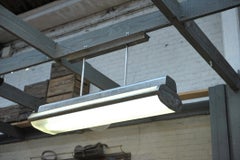 Large Pendant Holophane Pool Light Metal and Glass, 1960s