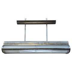Grande lampe à suspension de piscine en métal et verre Holophane, années 1960