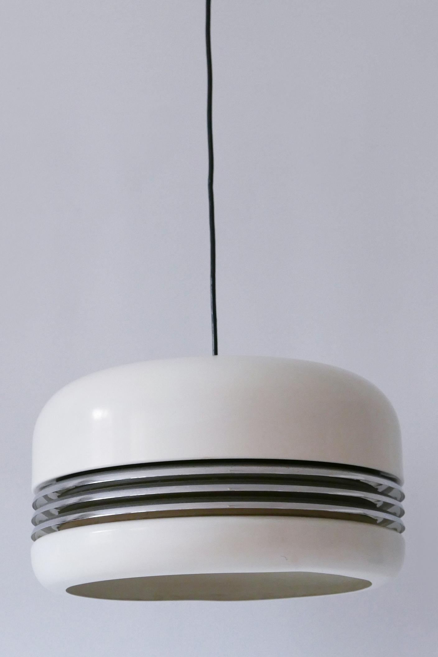 Chrome Large Pendant Lamp '5526' by Alfred Kalthoff für Staff & Schwarz Germany 1960s For Sale