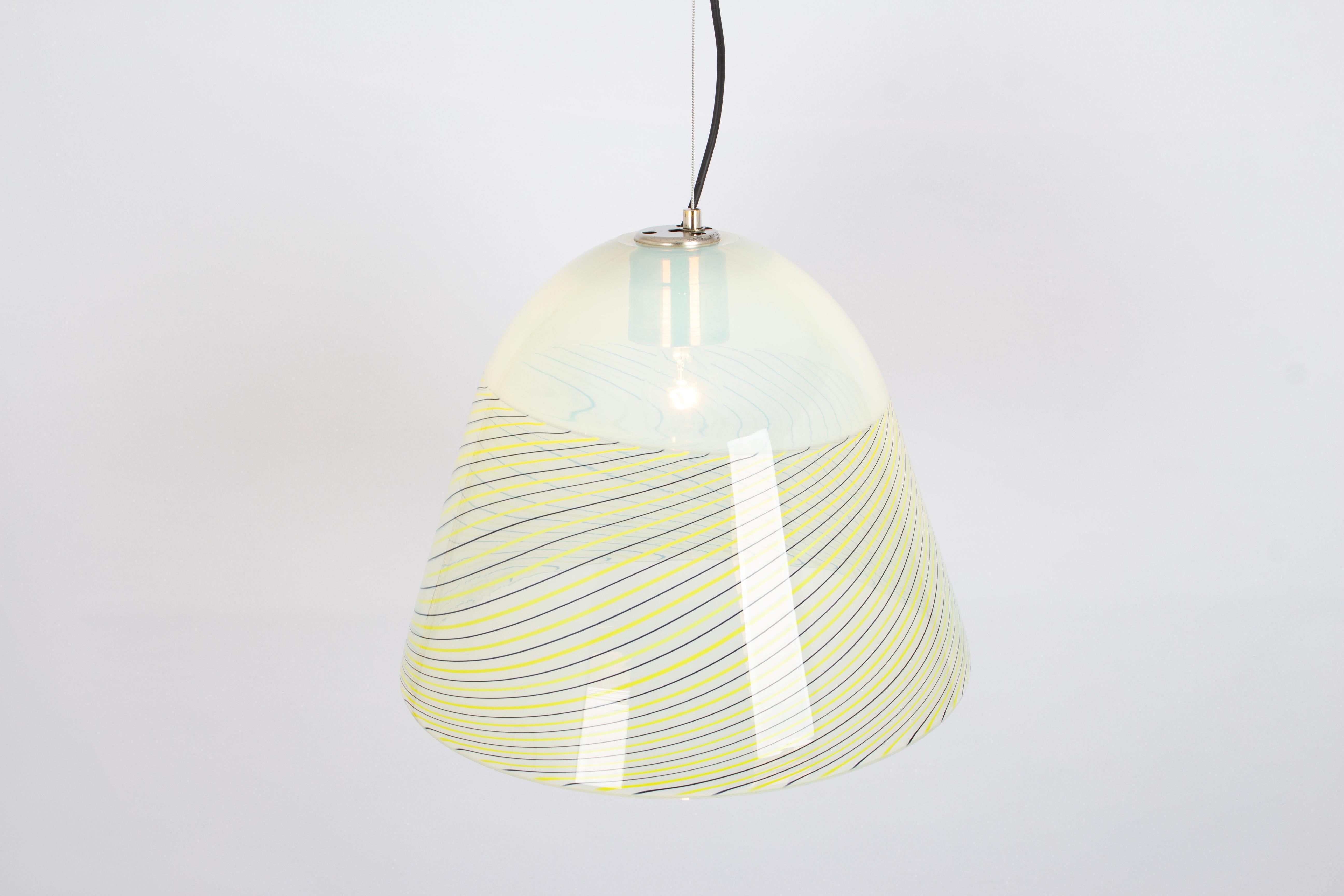 Murano Glass Large Pendant Light in style of Kalmar-Fazzoletto, Italy, 1970s For Sale