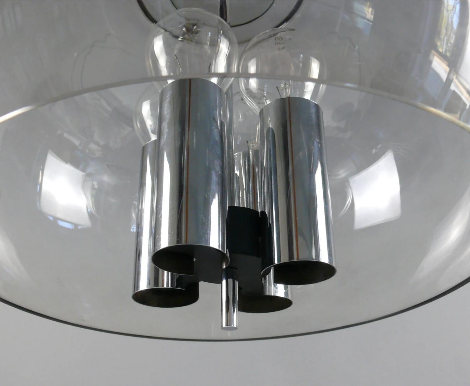 German Large Space Age Chandelier Made by Glashütte Limburg, 1970s For Sale