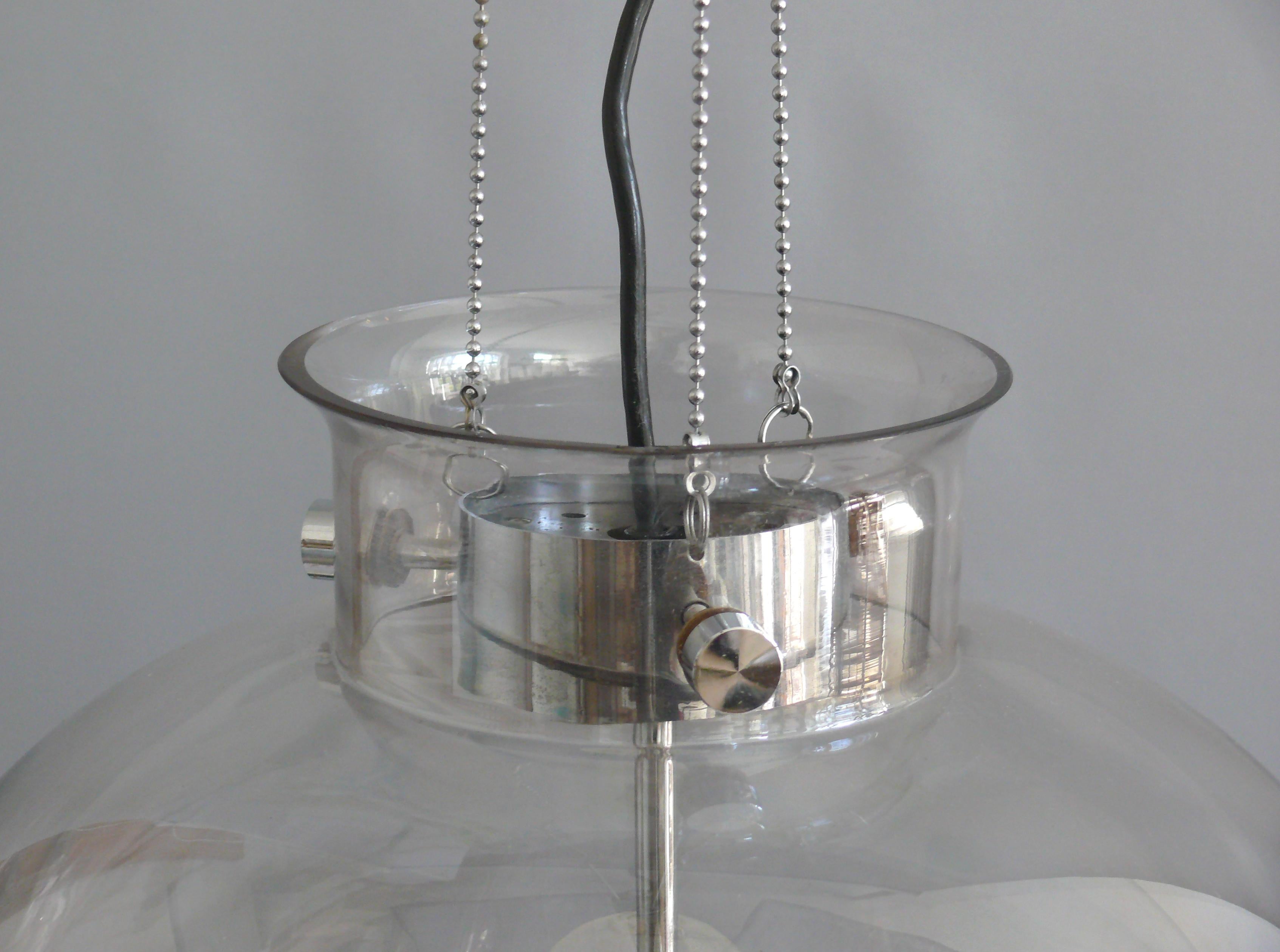 Large Space Age Chandelier Made by Glashütte Limburg, 1970s For Sale 1