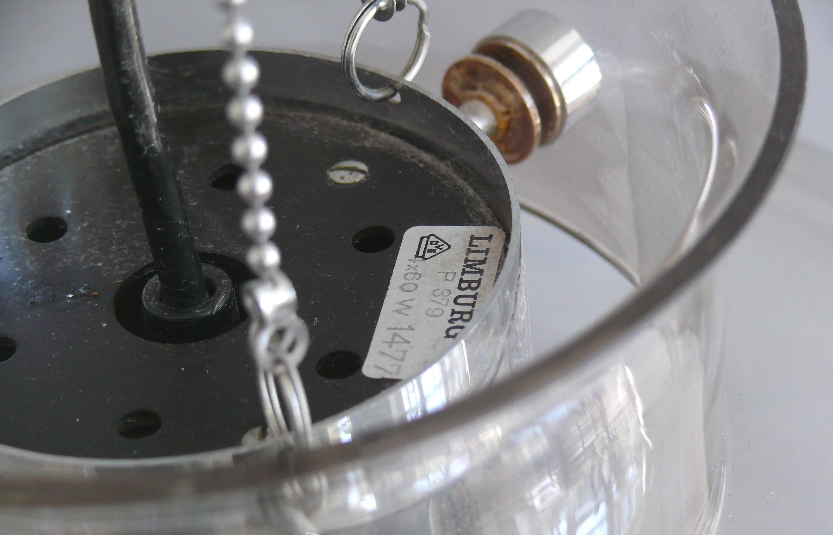 Large Space Age Chandelier Made by Glashütte Limburg, 1970s For Sale 2